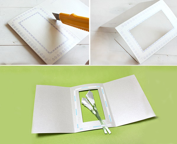 thiệp hoa ruy băng handmade - hình minh họa 5