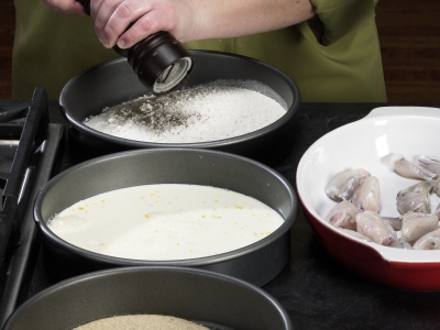 Learn How To Cook - How To Photo Pictorial Steps Frog Legs Set up a three compartment breading station. Place flour in the first container, a mixture of egg and milk in the second and breadcrumbs, cornmeal or the breading of your choice in the third. A Step-by-Step How To Photo Pictorial Learn How To Cook - How To Photo Pictorial Steps Frog Legs