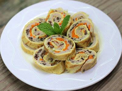 Ẩm thực Món trứng Trứng hấp cuộn vân mây kiểu Hàn Quốc
